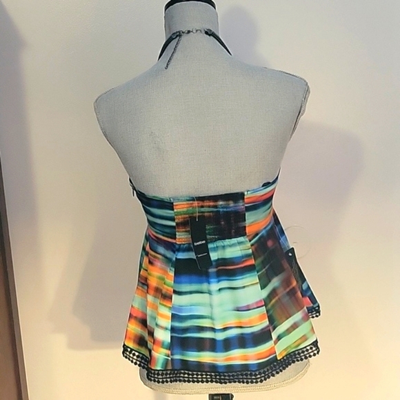 Bebe Halter Top Individually Hand Embellished Neck Strap, NWT, Size: S/P - Picture 4 of 10